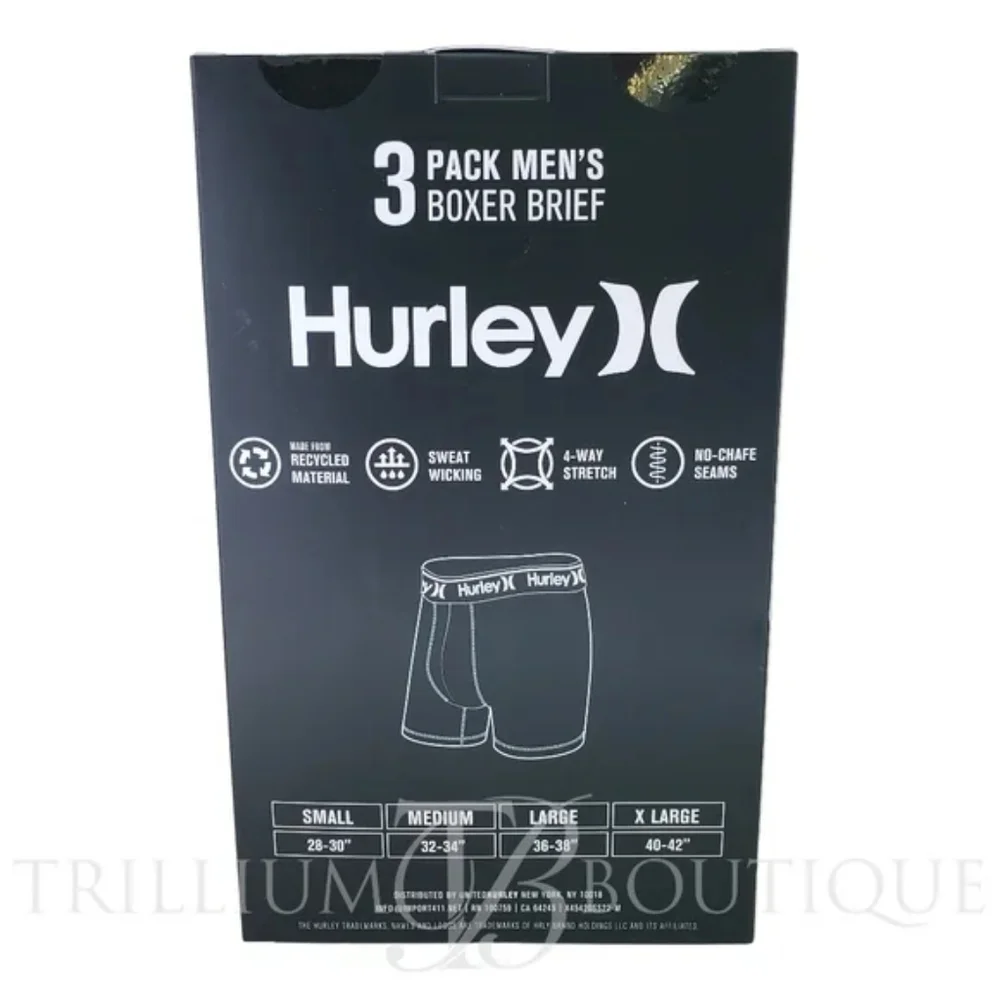 Hurley Men's Regrind Boxer Briefs 3 Pairs NWT